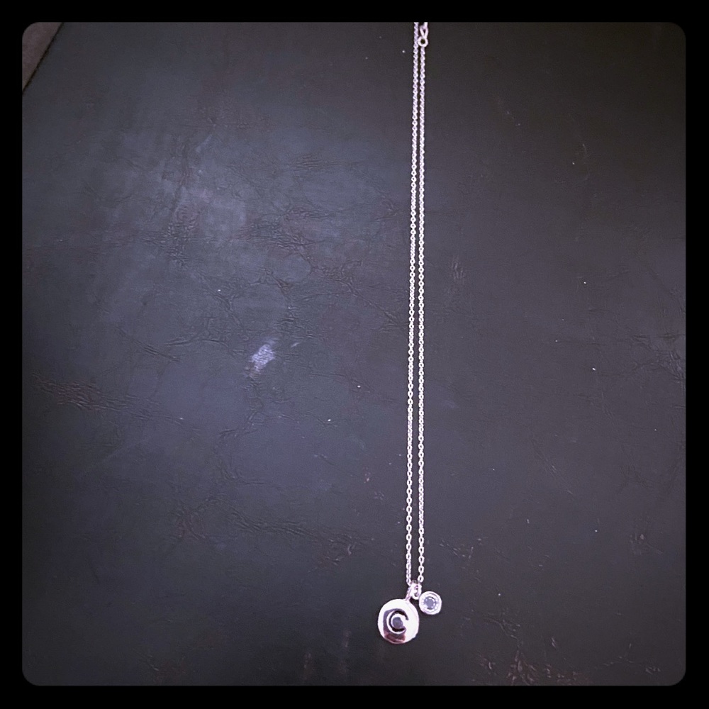 Touchstone crystal initial necklace